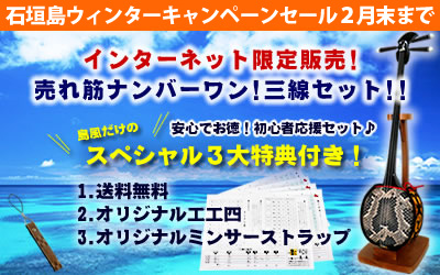 
【売れ筋No1!島風の三線セットキャンペーン 】
お好きな三線とケースで選べる！